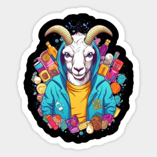 This little goat is bleatfully happy Sticker